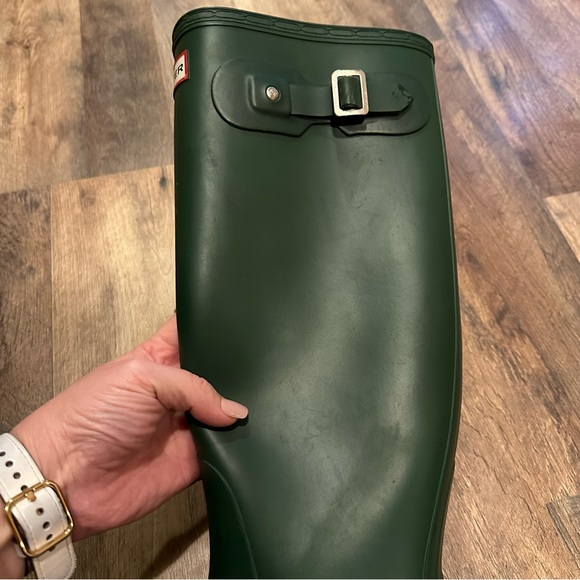 Hunter Tall Boots Green Sz 8 Includes Boot Socks - Picture 5 of 9